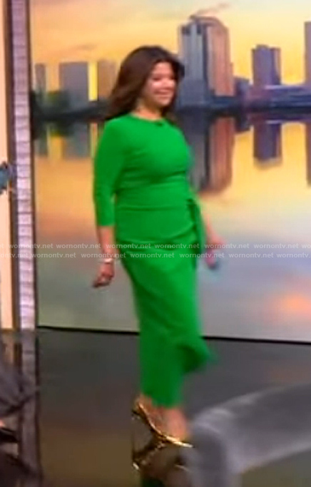 Ana’s green ruffle side dress on The View