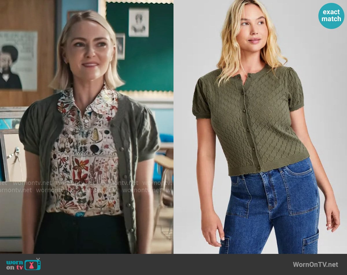 And Now This Scalloped Button-up Sweater worn by Alice (AnnaSophia Robb) on Grosse Pointe Garden Society
