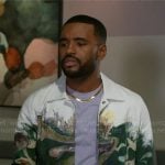Andre’s painted print jacket on Beyond the Gates