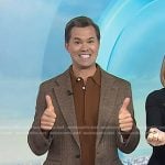Andrew Rannells’s brown polo and blazer on Today