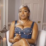 Drew’s denim embellished confessional top on The Real Housewives of Atlanta