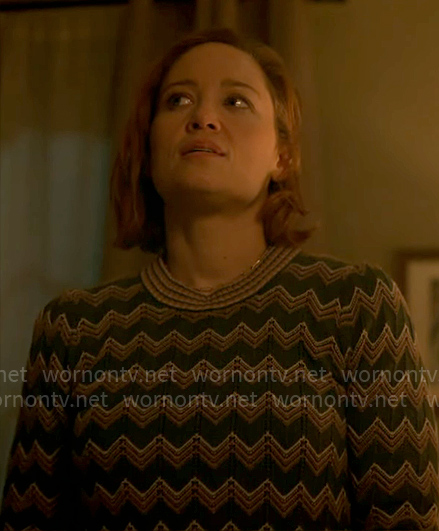 Angie’s chevron striped sweater on Will Trent