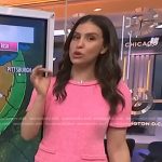 Angie Lassman’s pink tweed mini dress on NBC News Daily