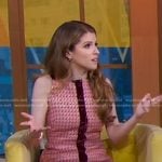 Anna Kendrick’s pink velvet trim mini dress on Good Morning America