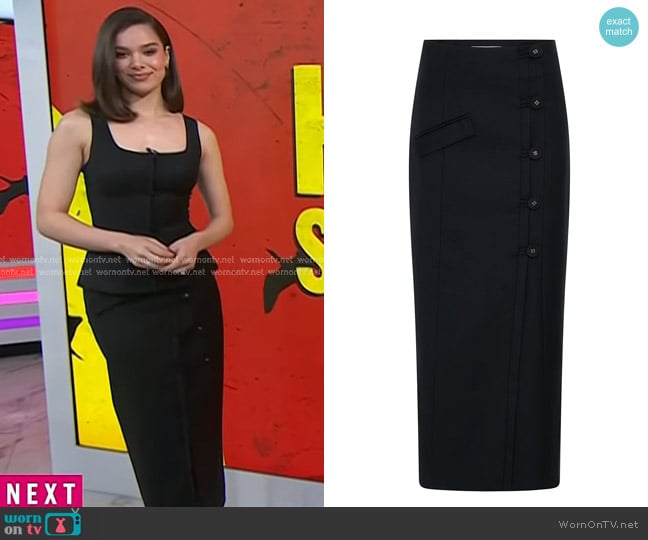 Anna Quan Jordyn Skirt in Black worn by Hailee Steinfeld on Today