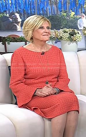 Anne Thompson’s orange waffle bell sleeve dress on Today