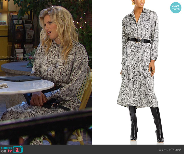 Aqua Belted Shirt Dress worn by Catherina Greene (AnnaLynne McCord) on Days of our Lives