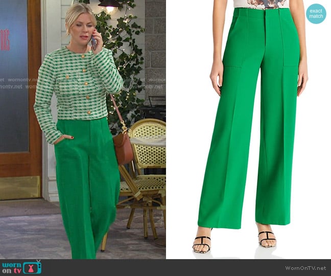 Aqua Wide Leg Pants in Green worn by Sami Brady (Alison Sweeney) on Days of our Lives