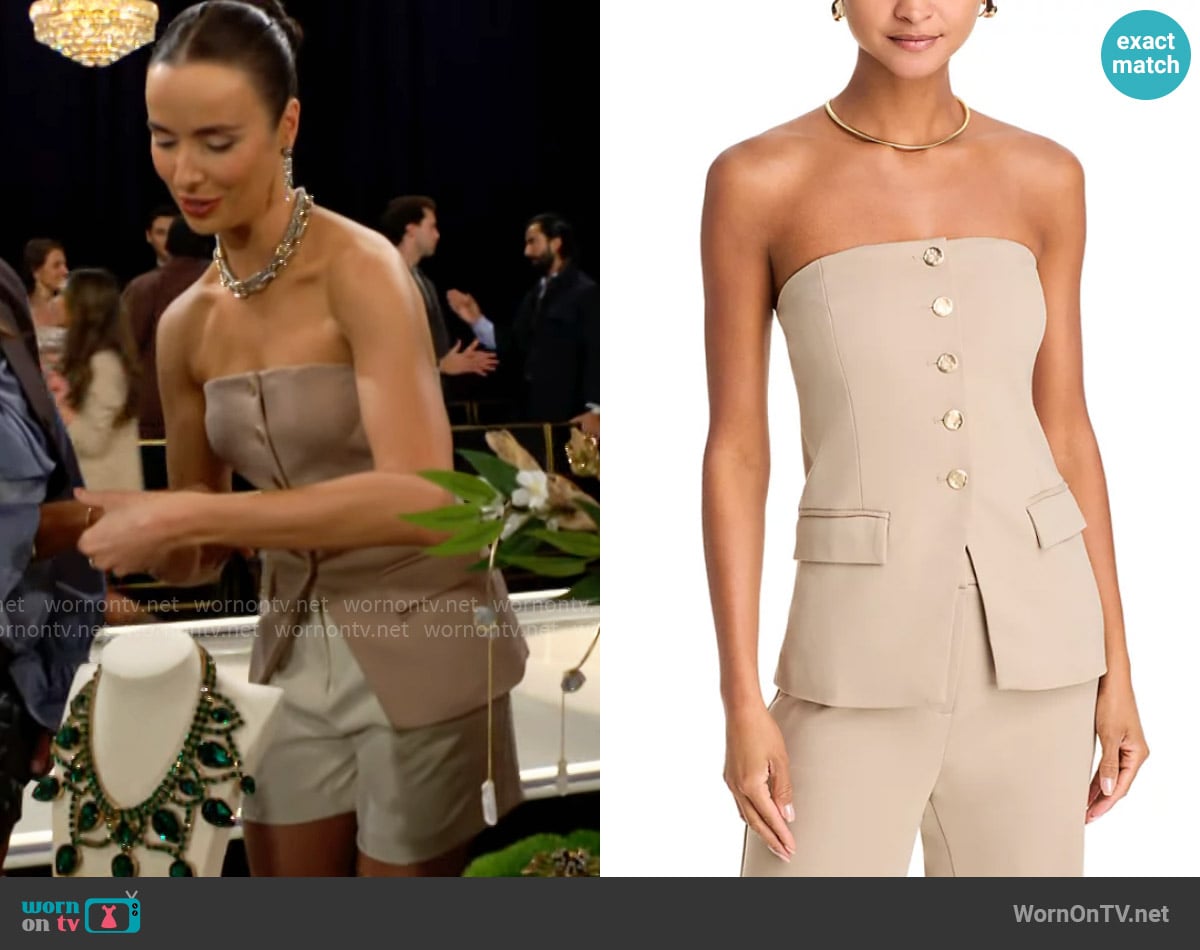 Aqua Knit Strapless Vest in Beige worn by Ivy Forrester (Ashleigh Brewer) on The Bold and the Beautiful