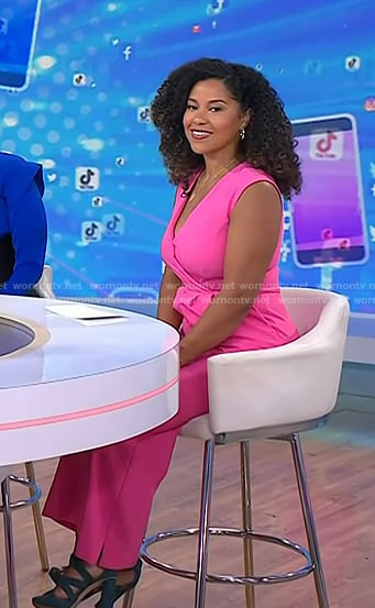 Arianna’s pink sleeveless jumpsuit on Today