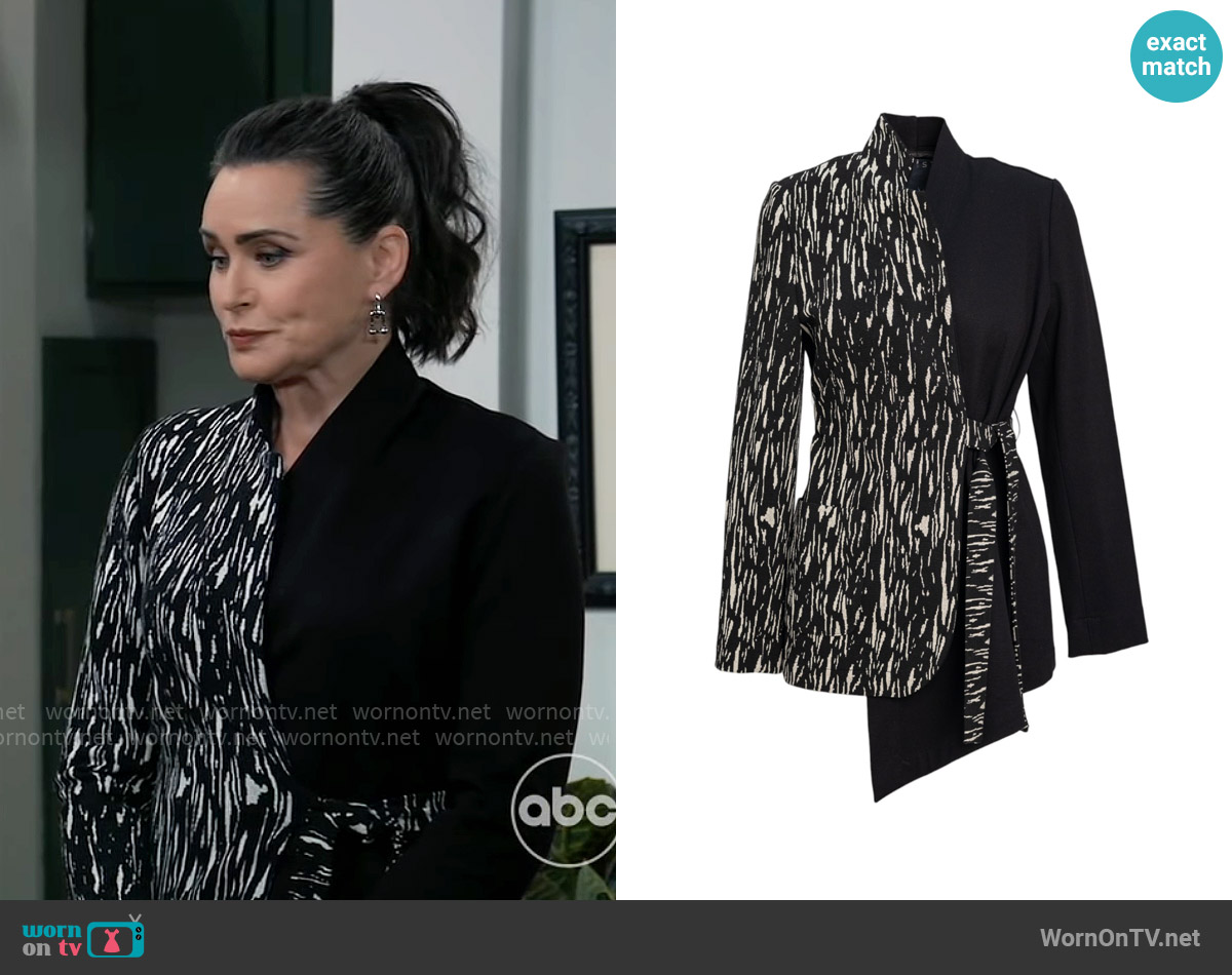 Artista Stella Asymmetric Jacket worn by Lois Cerullo (Rena Sofer) on General Hospital