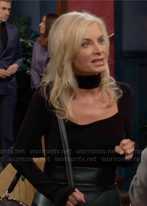 Ashley’s black cutout top on The Young and the Restless