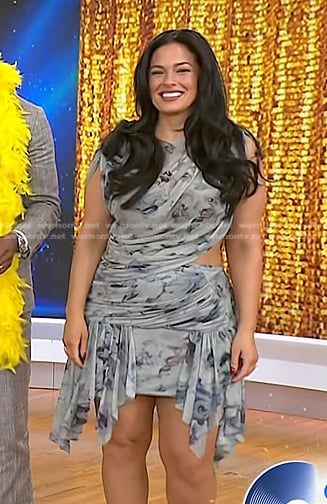 Ashley Graham’s grey print cutout dress on Today