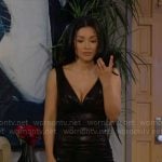 Audra’s metallic black dress on The Young and the Restless