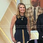 Savannah’s black ruched top and floral skirt on Today