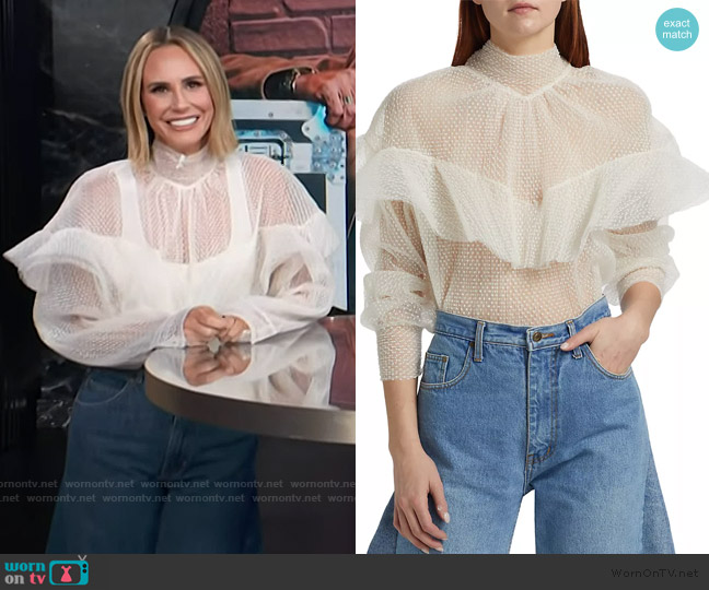 A.W.A.K.E. Mode Double Layered Tulle Top worn by Keltie Knight on E! News