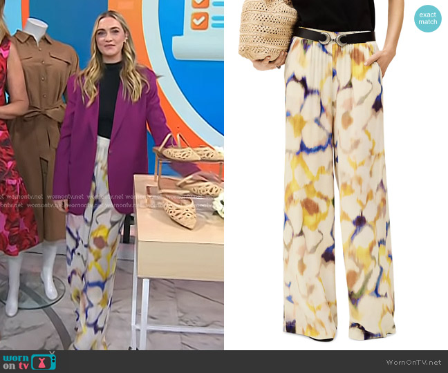 Ba&Sh Fipan Floral Print Pants worn by Jasmine Snow on Today