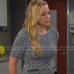 Belle’s black tweed a-line dress on Days of our Lives