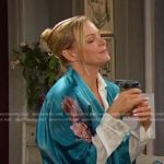 Belle’s blue floral robe on Days of our Lives