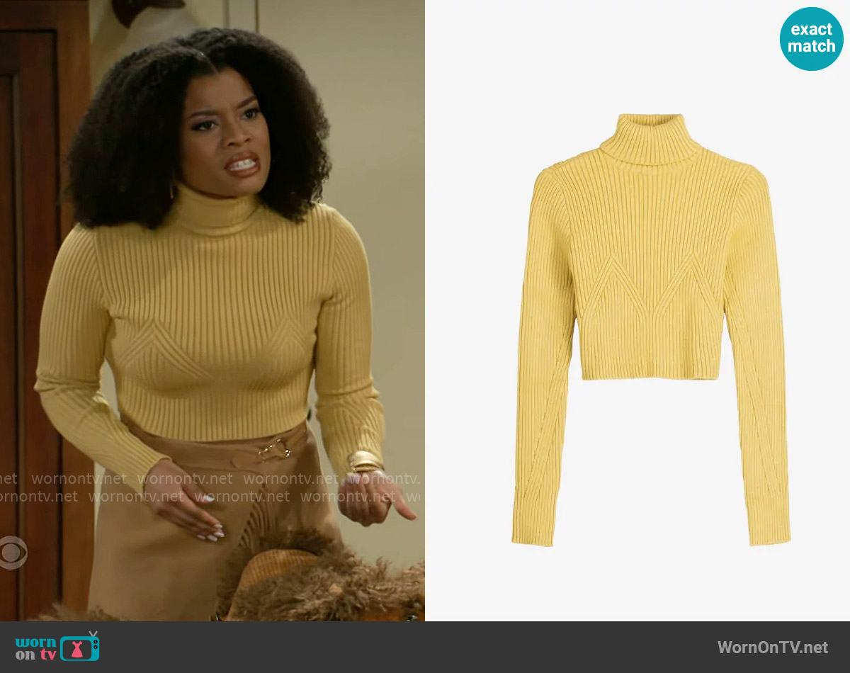 Bershka Cropped Turtleneck worn by Eva Thomas (Ambyr Michelle) on Beyond the Gates