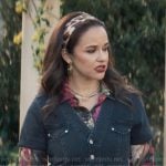 Birdie’s black denim jumpsuit on Grosse Pointe Garden Society