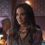 Birdie’s red floral button down shirt on Grosse Pointe Garden Society