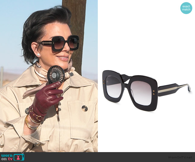 Bottega Veneta Oversized Square Sunglasses worn by Kris Jenner (Kris Jenner) on The Kardashians