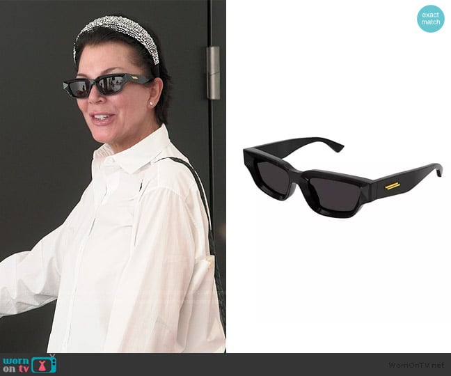 Prada Edgy 53MM Rectangular Sunglasses worn by Kris Jenner (Kris Jenner) on The Kardashians