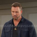 Brady’s navy leather shirt on Days of our Lives