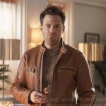 Brett’s brown leather jacket on Grosse Pointe Garden Society
