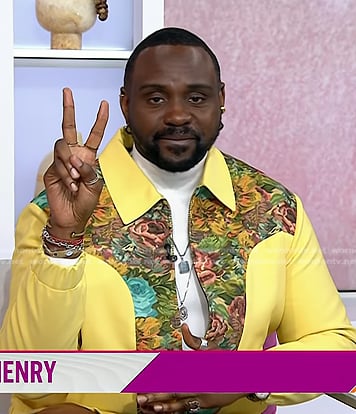 Brian Tyree Henry’s yellow floral panel jacket on Today