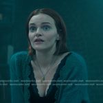 Bronte’s teal scalloped knit cardigan on You