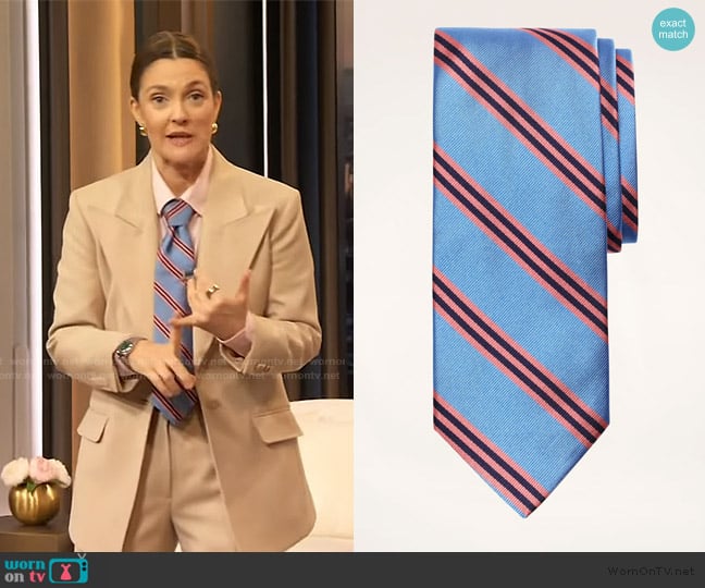 Brooks Brothers BB#1 Rep Tie worn by Drew Barrymore on The Drew Barrymore Show