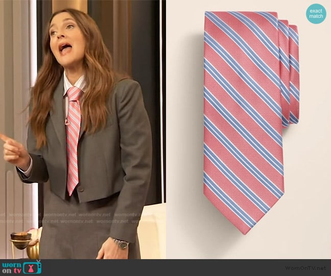 Brooks Brothers Striped Tie worn by Drew Barrymore on The Drew Barrymore Show