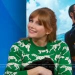Bryce Dallas Howard’s green dog sweater on Good Morning America