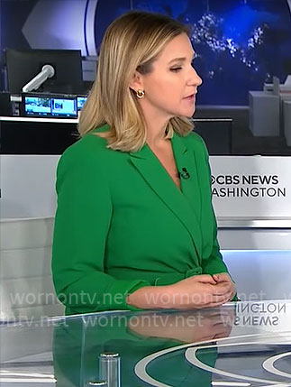 Caitlin Huey-Burns’ green suit on CBS Mornings