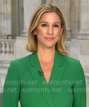 Caitlin Huey-Burns’ green suit on CBS Mornings