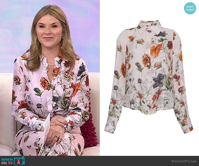 Cara Cara Perfect Shirt in Botanica Blush worn by Jenna Bush Hager on Today