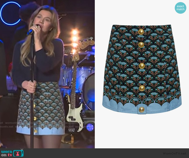 Cara Cara Evergreen Skirt worn by Kelly Clarkson on The Kelly Clarkson Show