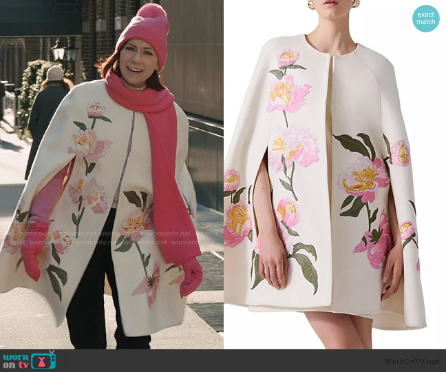 Carolina Herrera Wool-Cashmere Cape Jacket worn by Elsbeth Tascioni (Carrie Preston) on Elsbeth