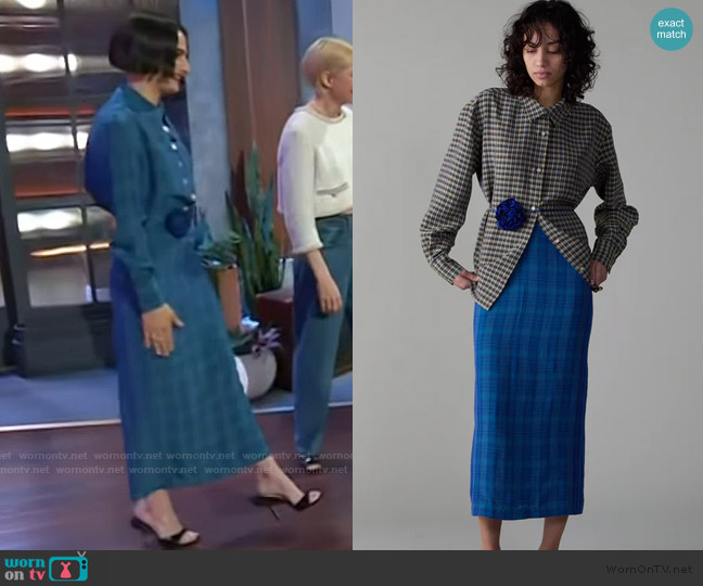 Caron Callahan Lila Skirt worn by Jenny Slate on The Kelly Clarkson Show