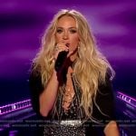 Carrie’s black rhinestone embellished dress on American Idol
