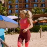 Carrie’s pink colorblock leggings on American Idol