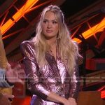 Carrie’s pink metallic blazer dress on American Idol