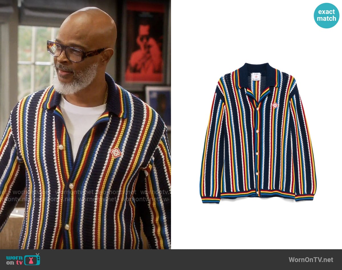 Casablanca Crochet-knit shirt jacket worn by Poppa (Damon Wayans) on Poppas House