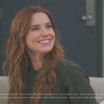 Cass’s green band collar blouse on Greys Anatomy