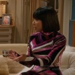 Catherine’s pink striped velvet dress on Poppas House