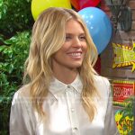 Cat’s white short sleeve silk shirt on Days of our Lives