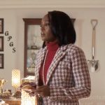 Catherine’s purple houndstooth blazer on Grosse Pointe Garden Society