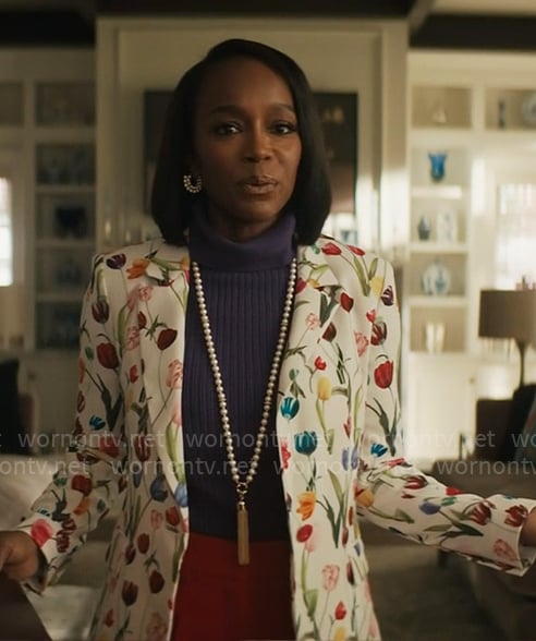 Catherine’s tulip print blazer on Grosse Pointe Garden Society